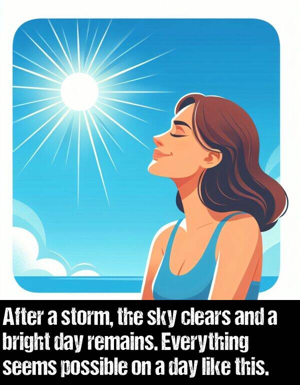 seems: After a storm, the sky clears and a bright day remains. Everything seems possible on a day like this.