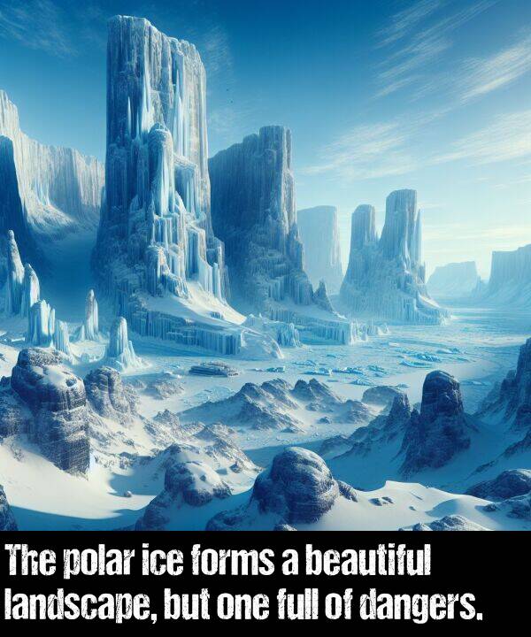 beautiful: The polar ice forms a beautiful landscape, but one full of dangers.