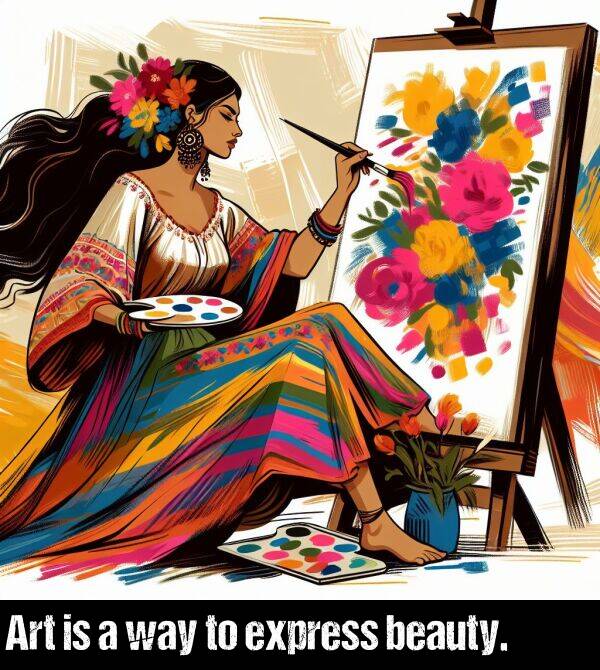 beauty: Art is a way to express beauty.