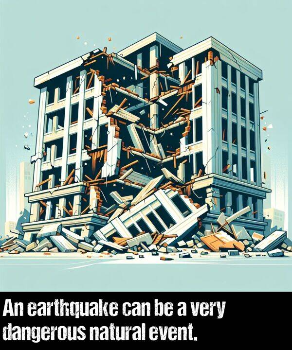 event: An earthquake can be a very dangerous natural event.