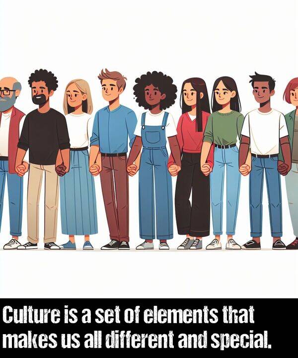 different: Culture is a set of elements that makes us all different and special.