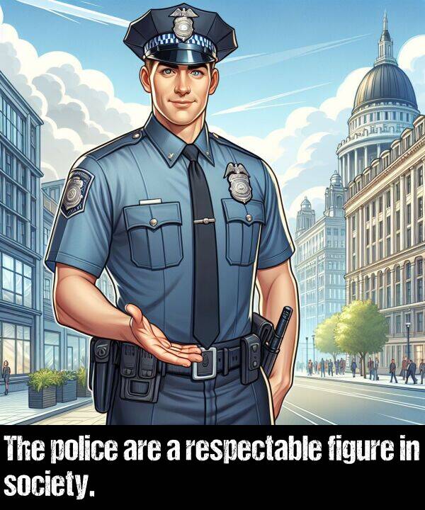 police: The police are a respectable figure in society.