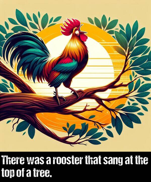 rooster: There was a rooster that sang at the top of a tree.