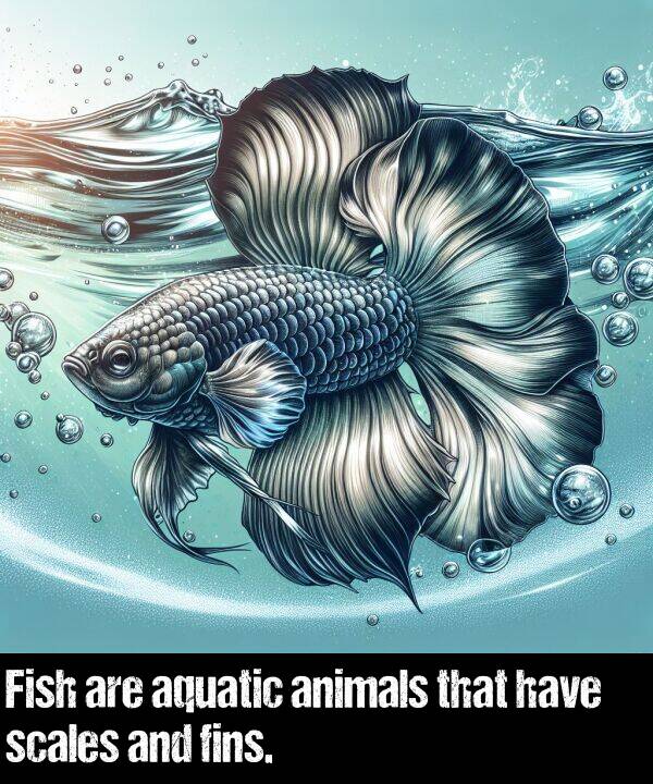 that: Fish are aquatic animals that have scales and fins.