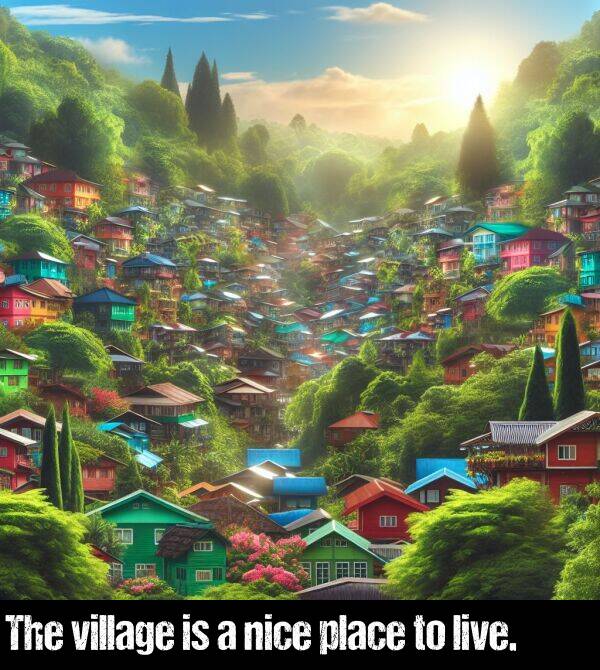 place: The village is a nice place to live.