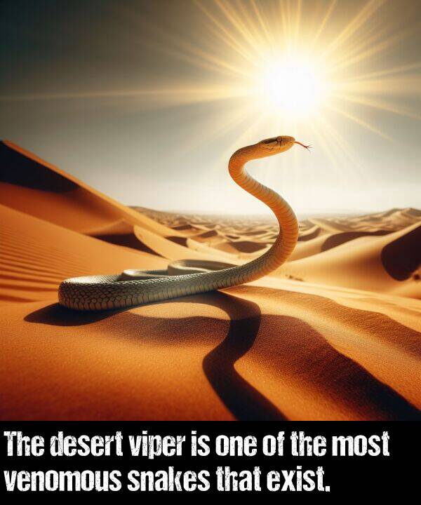 one: The desert viper is one of the most venomous snakes that exist.