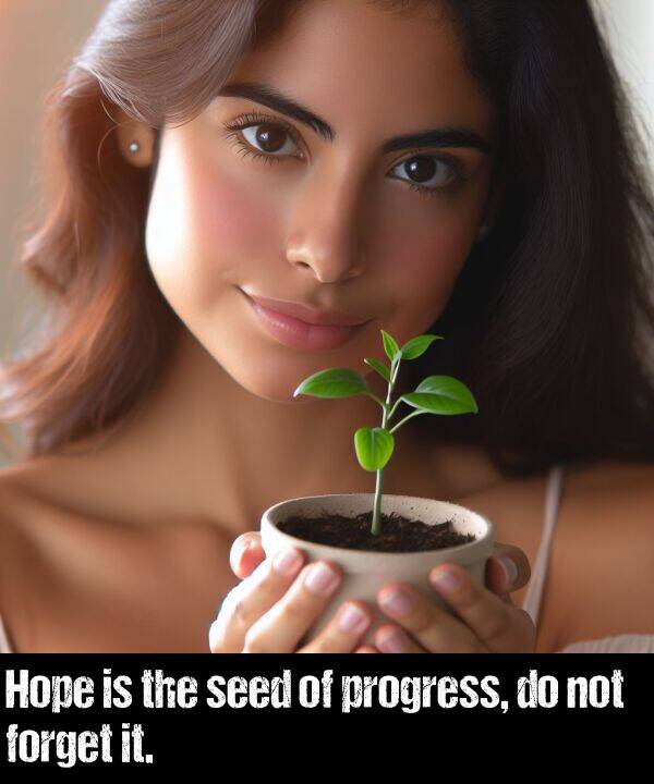 not: Hope is the seed of progress, do not forget it.