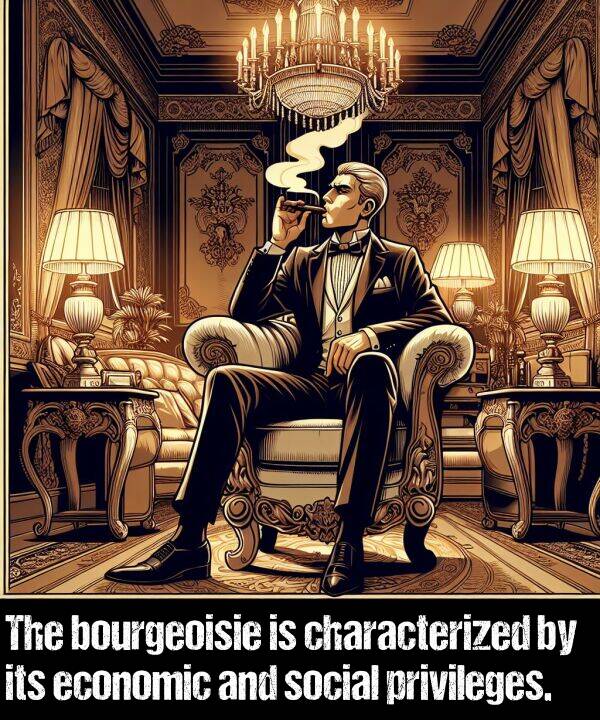 bourgeoisie: The bourgeoisie is characterized by its economic and social privileges.