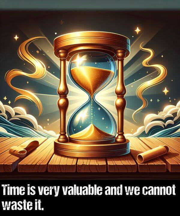 cannot: Time is very valuable and we cannot waste it.