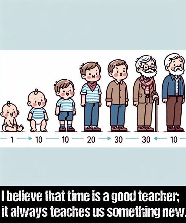 believe: I believe that time is a good teacher; it always teaches us something new.