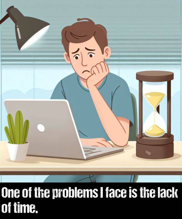 face: One of the problems I face is the lack of time.