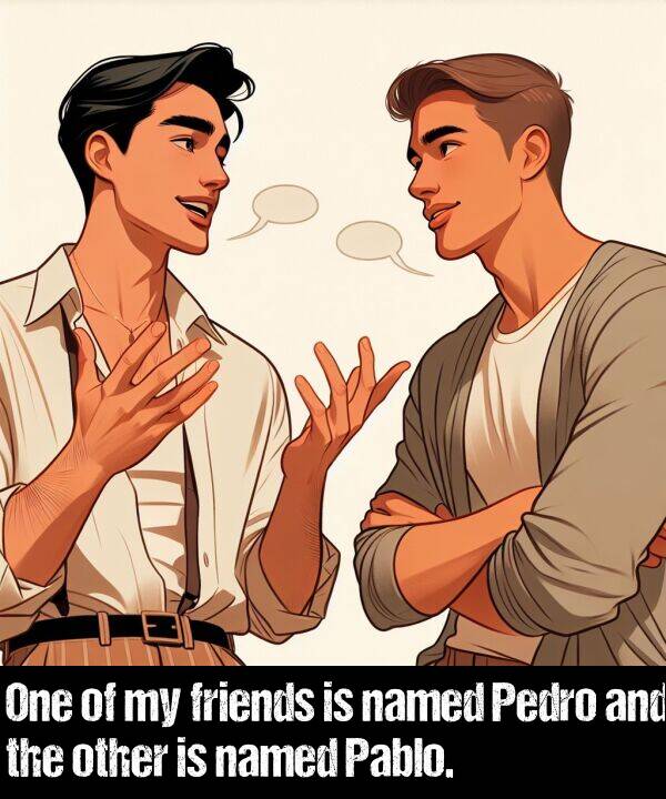 other: One of my friends is named Pedro and the other is named Pablo.