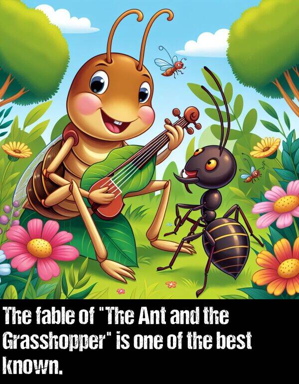 one: The fable of "The Ant and the Grasshopper" is one of the best known.