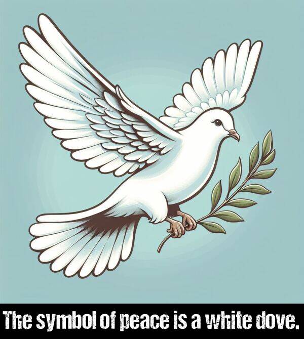 peace: The symbol of peace is a white dove.