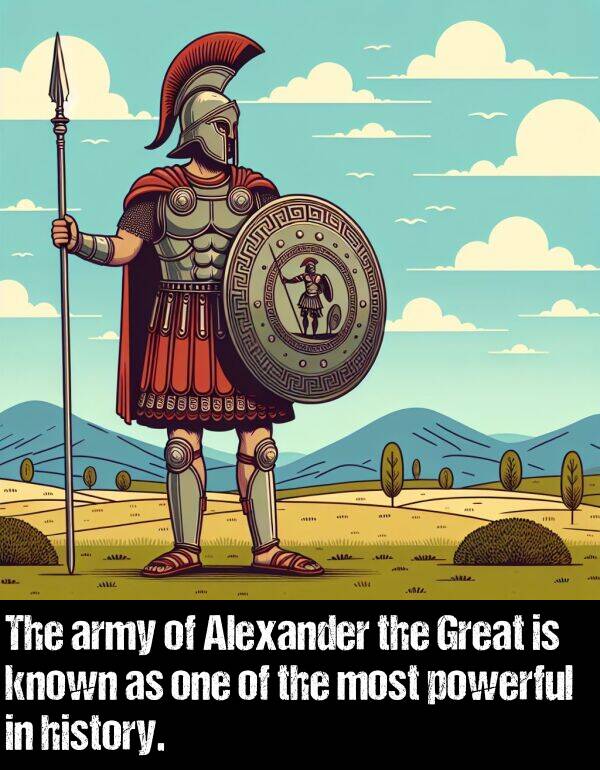 history: The army of Alexander the Great is known as one of the most powerful in history.