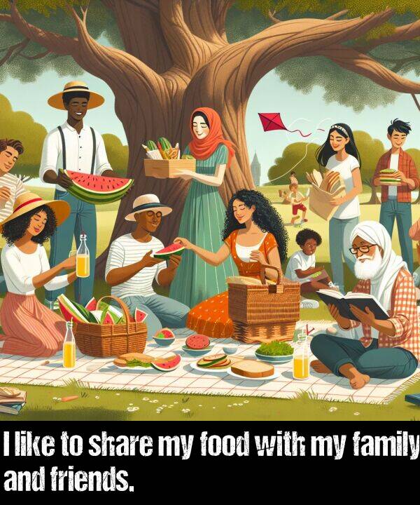 family: I like to share my food with my family and friends.