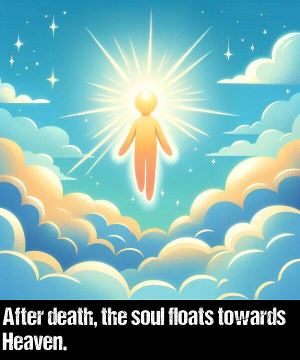 soul: After death, the soul floats towards Heaven.