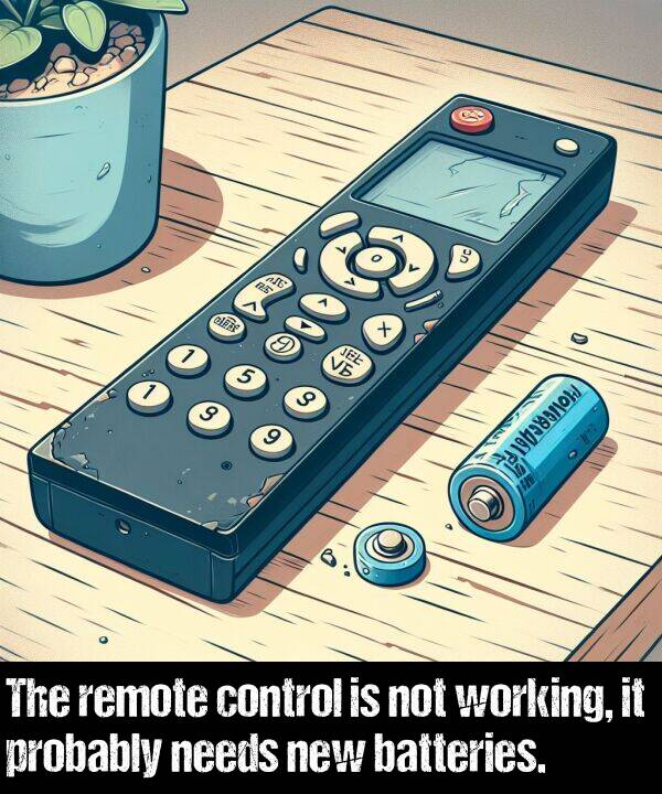 new: The remote control is not working, it probably needs new batteries.