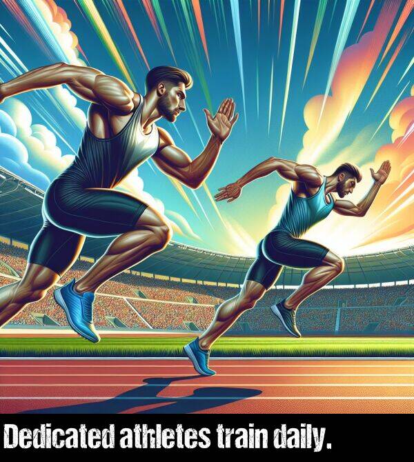 train: Dedicated athletes train daily.