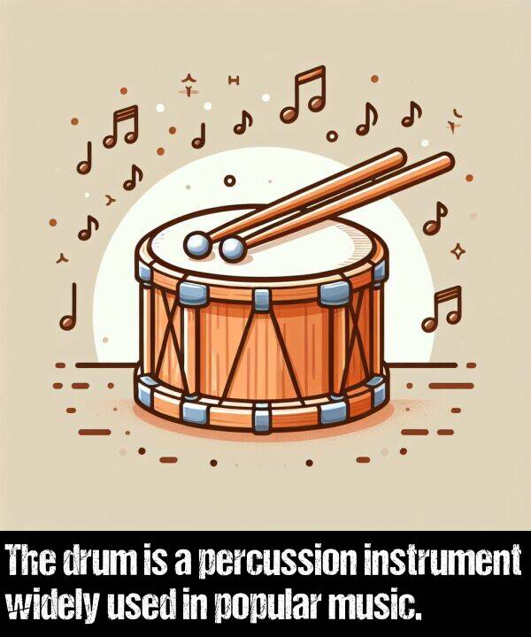 music: The drum is a percussion instrument widely used in popular music.