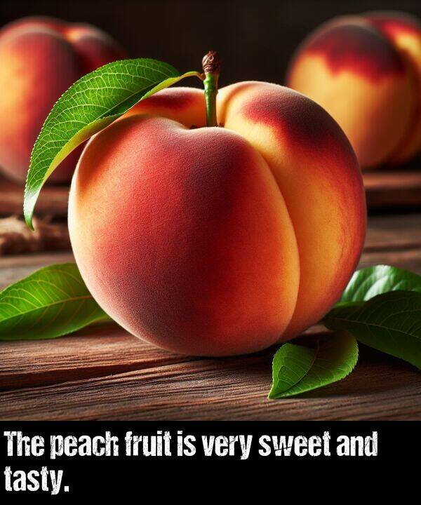 peach: The peach fruit is very sweet and tasty.