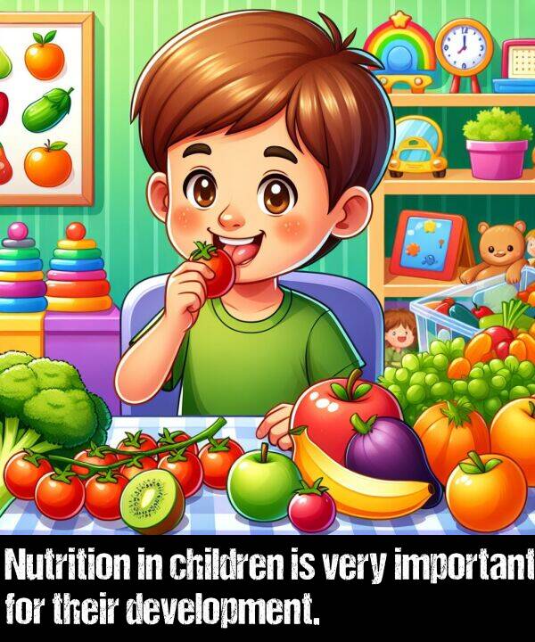 important: Nutrition in children is very important for their development.