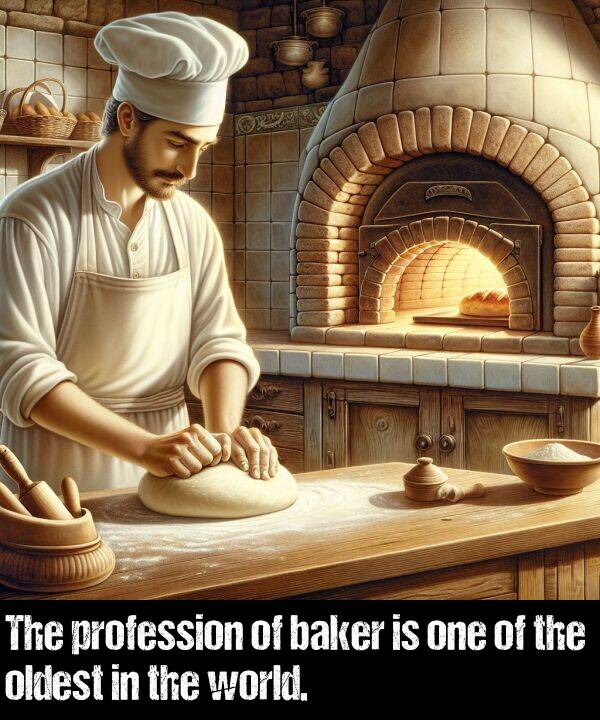 one: The profession of baker is one of the oldest in the world.