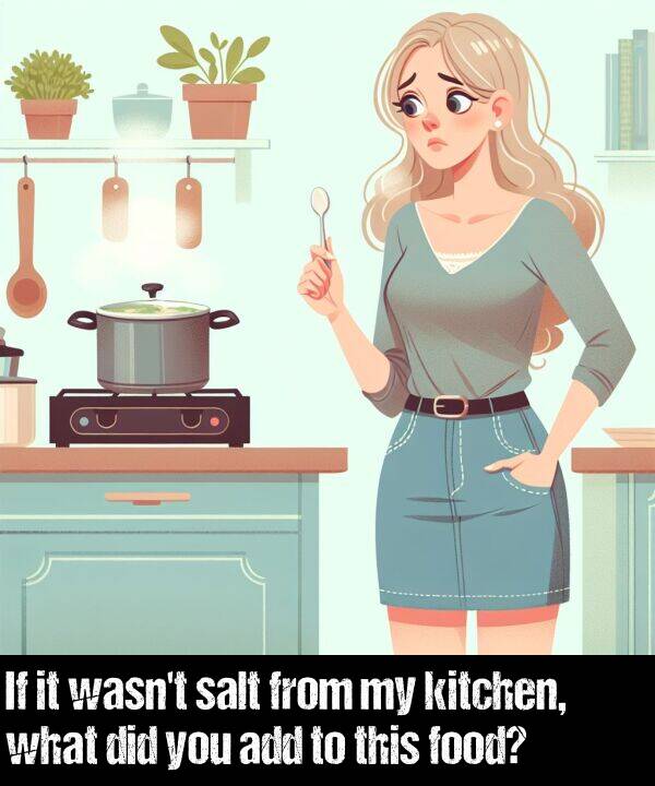 add: If it wasn't salt from my kitchen, what did you add to this food?