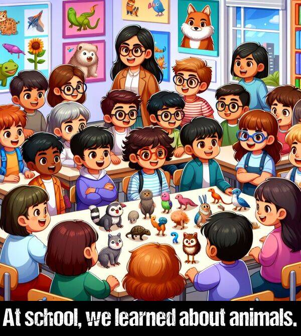 learned: At school, we learned about animals.