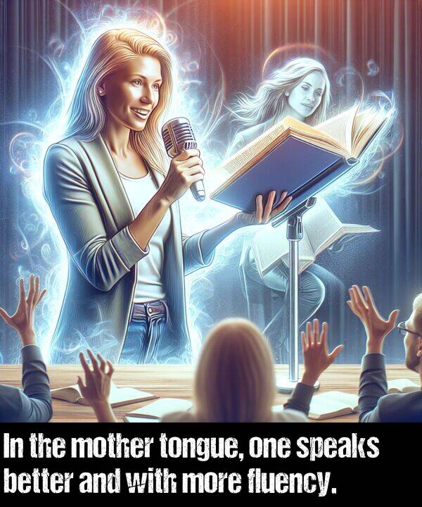 one: In the mother tongue, one speaks better and with more fluency.