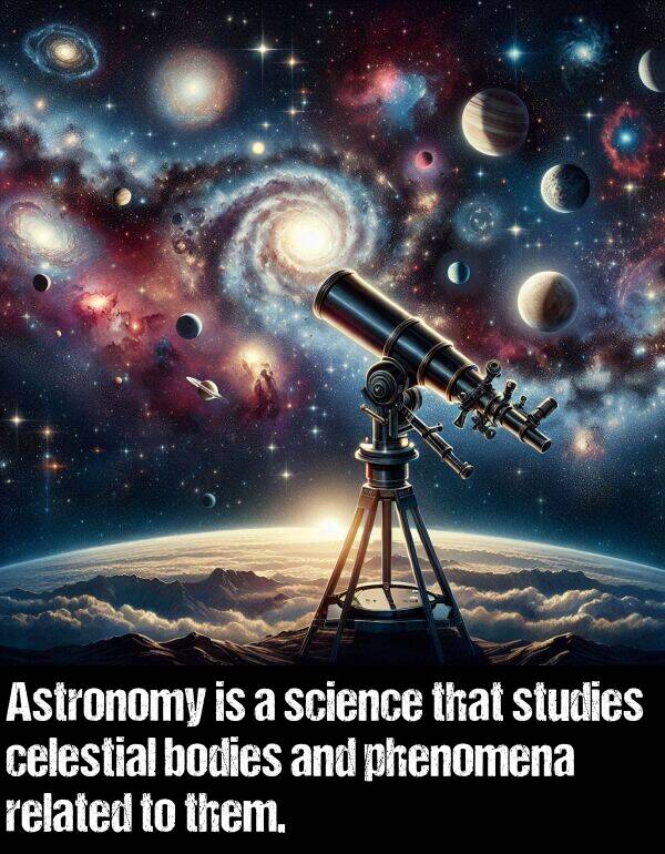 them: Astronomy is a science that studies celestial bodies and phenomena related to them.