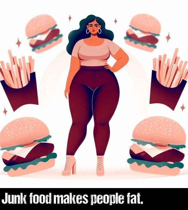 fat: Junk food makes people fat.