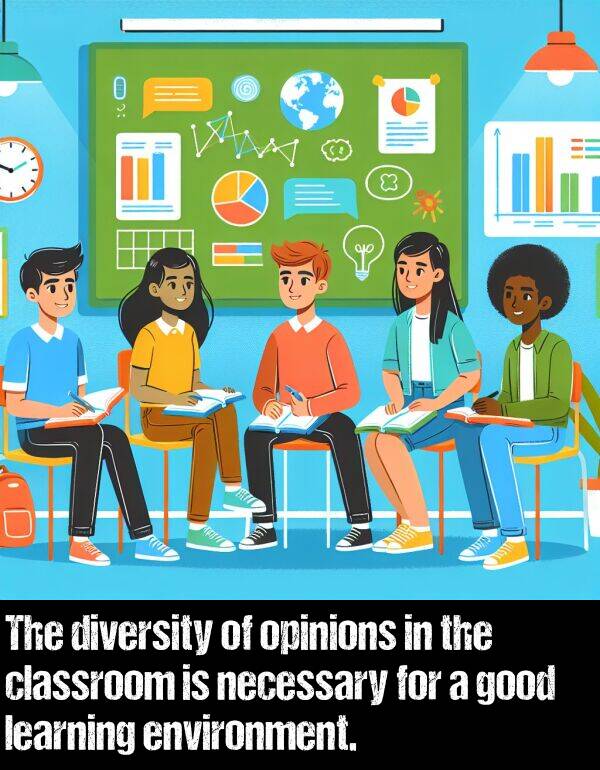 environment: The diversity of opinions in the classroom is necessary for a good learning environment.