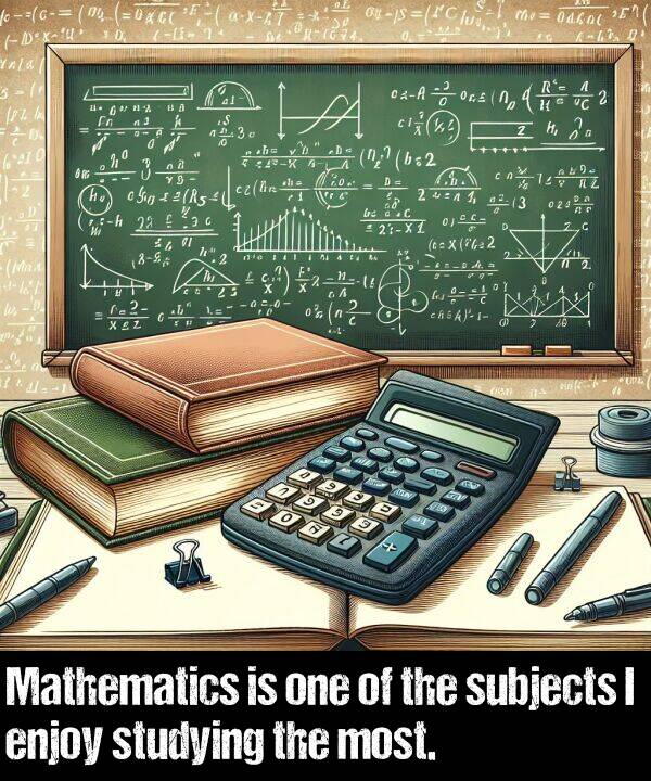 enjoy: Mathematics is one of the subjects I enjoy studying the most.