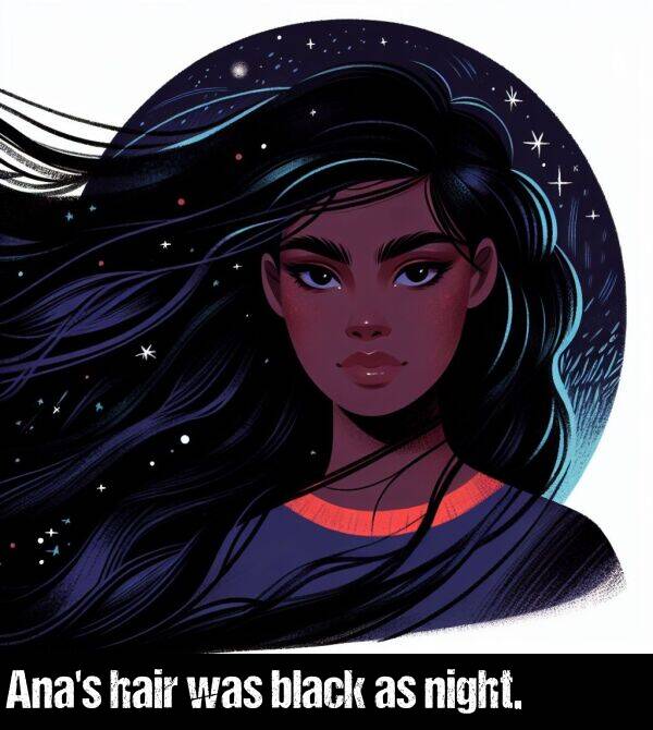 was: Ana's hair was black as night.