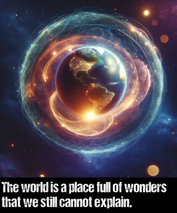 cannot: The world is a place full of wonders that we still cannot explain.