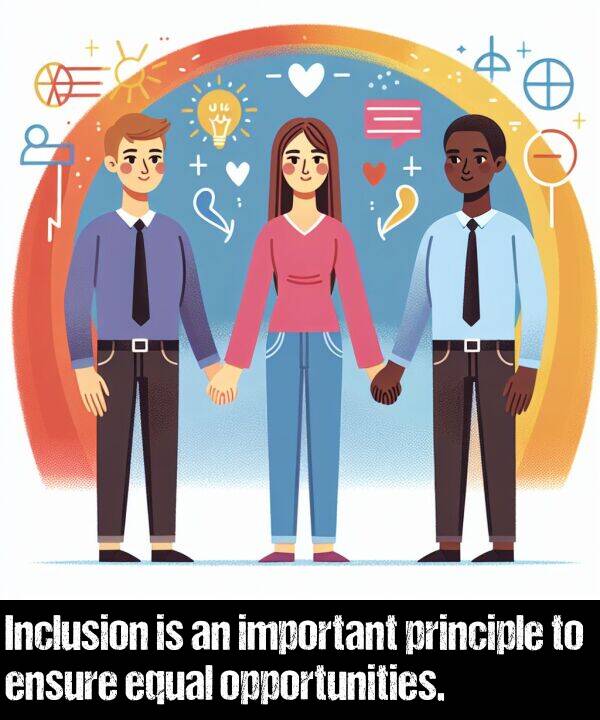 principle: Inclusion is an important principle to ensure equal opportunities.