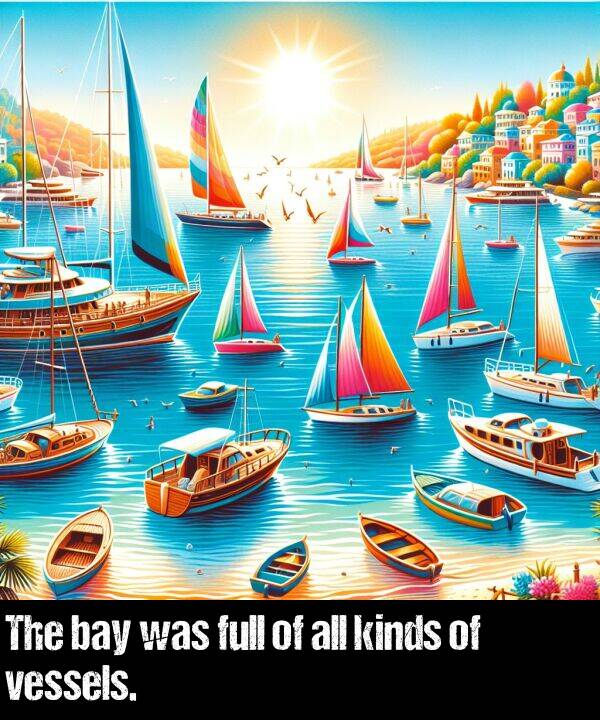 was: The bay was full of all kinds of vessels.