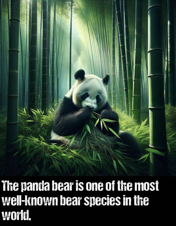 one: The panda bear is one of the most well-known bear species in the world.