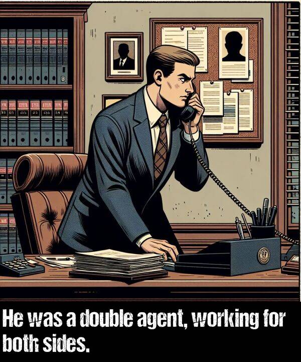 working: He was a double agent, working for both sides.