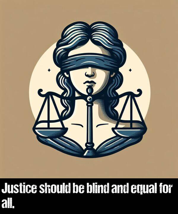 equal: Justice should be blind and equal for all.