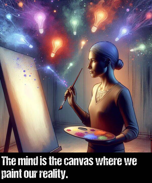 mind: The mind is the canvas where we paint our reality.