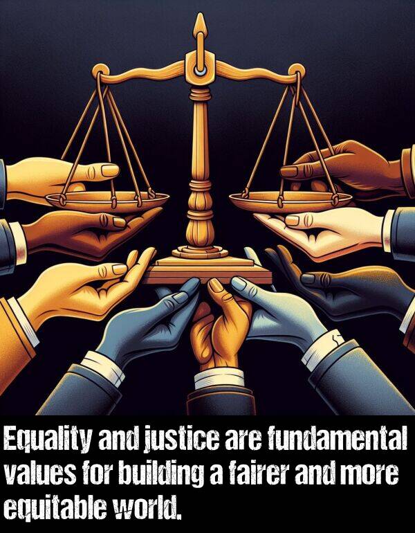 building: Equality and justice are fundamental values for building a fairer and more equitable world.