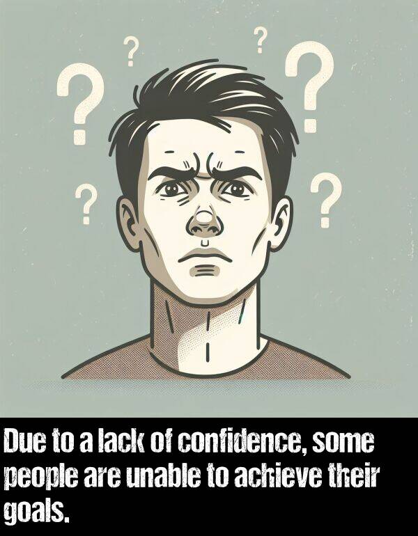 goals: Due to a lack of confidence, some people are unable to achieve their goals.