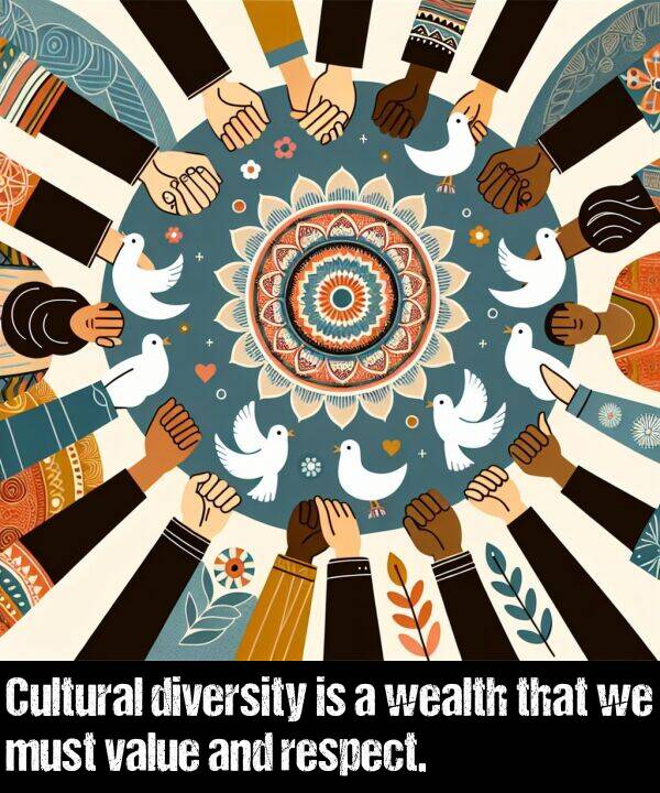 wealth: Cultural diversity is a wealth that we must value and respect.