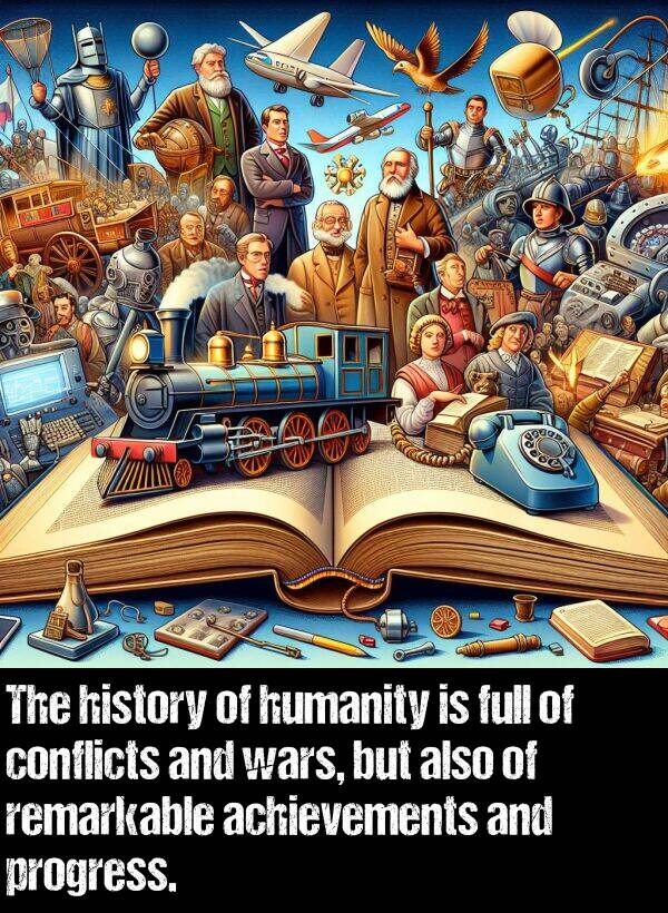 wars: The history of humanity is full of conflicts and wars, but also of remarkable achievements and progress.