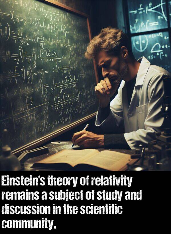 subject: Einstein's theory of relativity remains a subject of study and discussion in the scientific community.