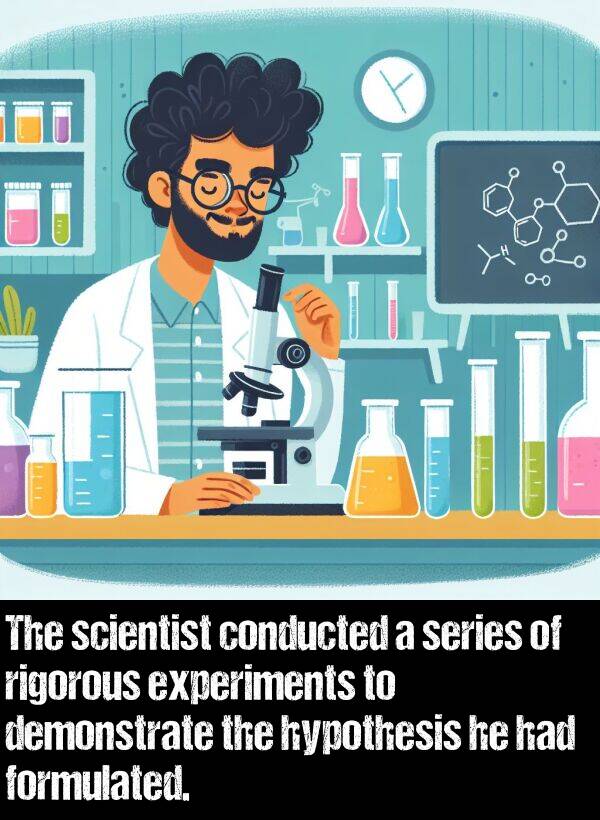 series: The scientist conducted a series of rigorous experiments to demonstrate the hypothesis he had formulated.