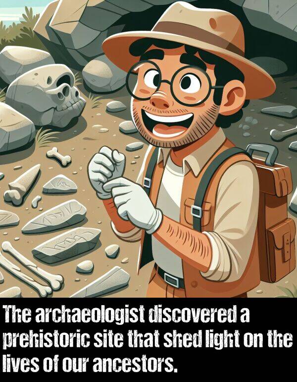 shed: The archaeologist discovered a prehistoric site that shed light on the lives of our ancestors.