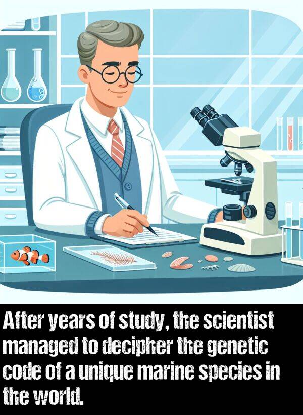 years: After years of study, the scientist managed to decipher the genetic code of a unique marine species in the world.